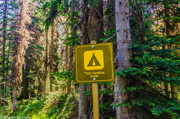 Tumbling Creek Campground Sign.
