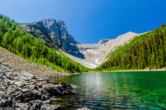 The Fist [2630m] and Tryst Lake.
