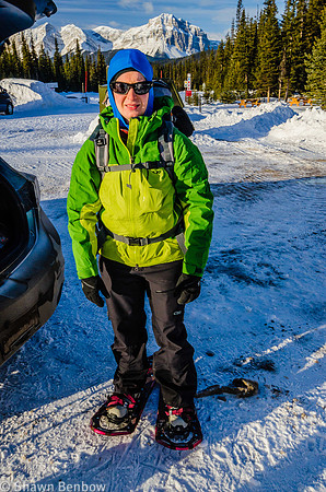 Jenn ready to go at the Mount Shark Trailhead.