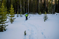Jenn and Bruce on the trail at the south end of the Spray Lakes Reservoir.