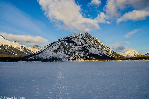 Mount Fortune [2332m] from Spray Lakes.