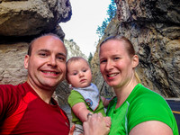 Shawn, James, and Jenn in Sinclair Canyon.