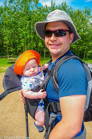 Shawn and James ready to on James' first hike.