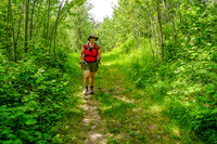 Jenn hiking along the Shirley Lake Trail.