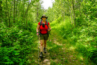 Jenn hiking along the Shirley Lake Trail.