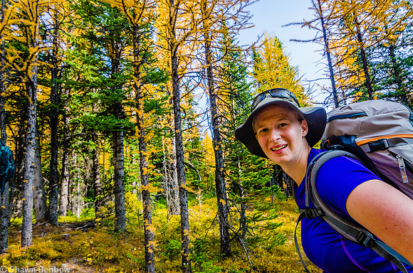 Jenn on the Larch Valley Trail