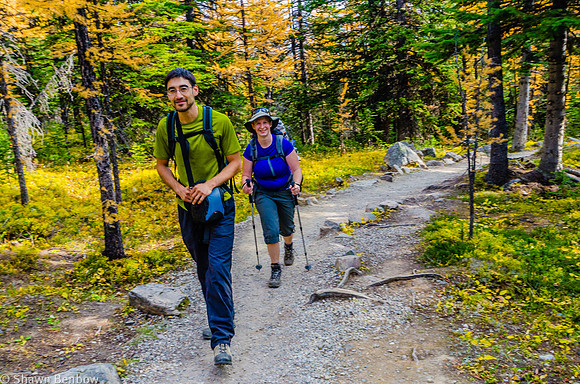 Andrew and Jenn on the Larch Valley Trail