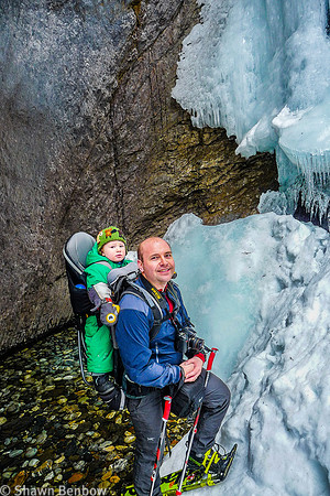 James and Shawn standing at the base of Hamilton Falls.