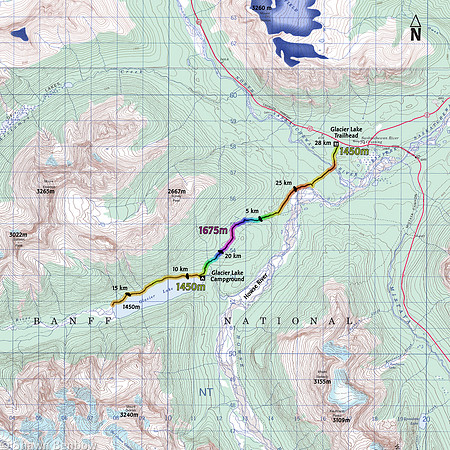 Map of our Glacier Lake Backpacking Trip