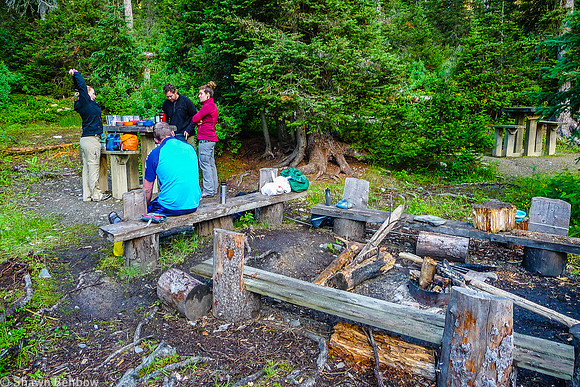 Jenn, Mark, Adam, and Christina at the Numa Creek Campground.