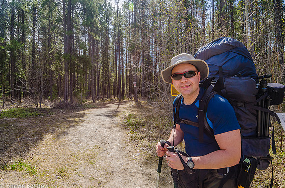 Shawn at the start of the Glacier Lake Trail.