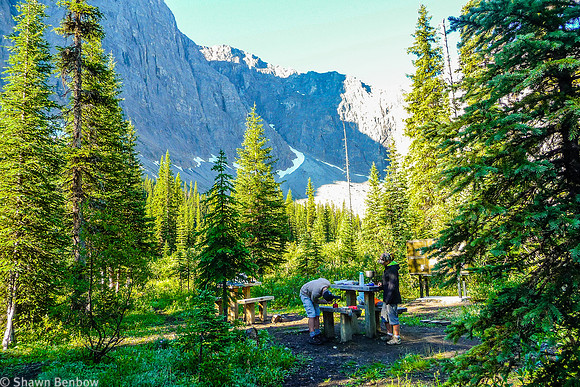 Helmet Falls Campground eating area.