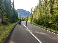 James with Shawn and Walter with Sundance Mountain in the background [2902m].
