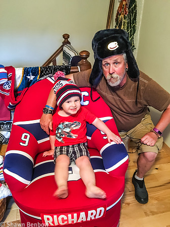 James and Uncle Bruce at the Richard Chair.