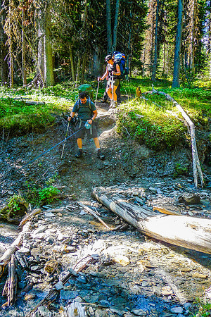 Adam making his way down the eroded slope to what's left of the Bridge. Charlie was already on his way and ran out of frame.