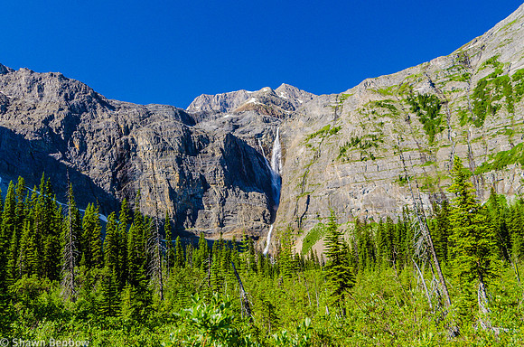 Helmet Falls and Helmet Mountain [3130m].